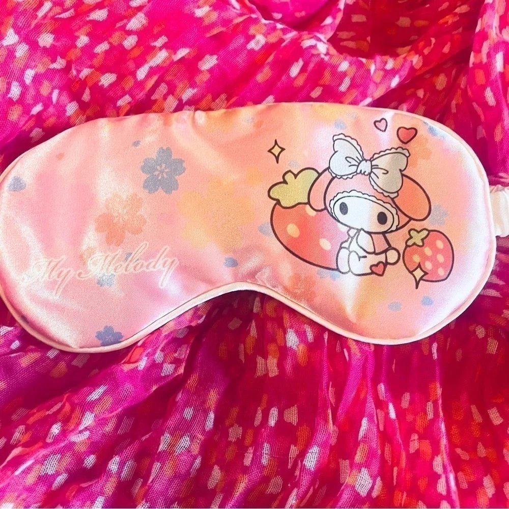 🆕 NWOT 💖 Sanrio My Melody Double-Sided Silk Sleeping Eye Mask ✨Hello Kitty